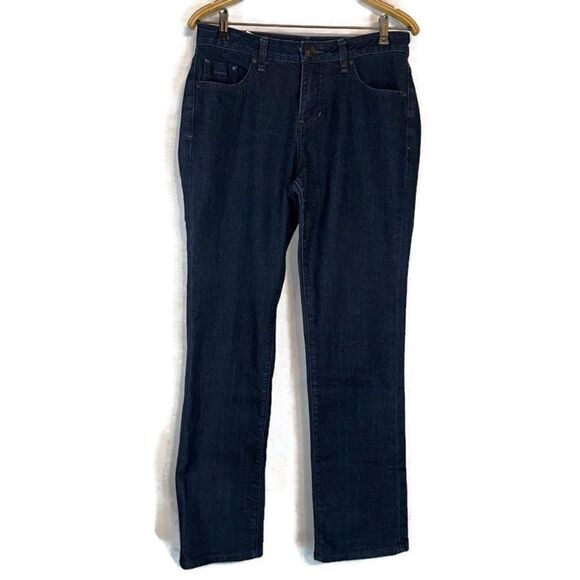 Jag‎ Jeans Women's 8 Blue Mid-Rise Straight Leg Stretch Embroidered Denim - Picture 1 of 13